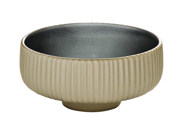 NARA bolle rund m. relieff Ø:210mm Grå Steingods - Ø:210mm H:70mm 1,46ltr